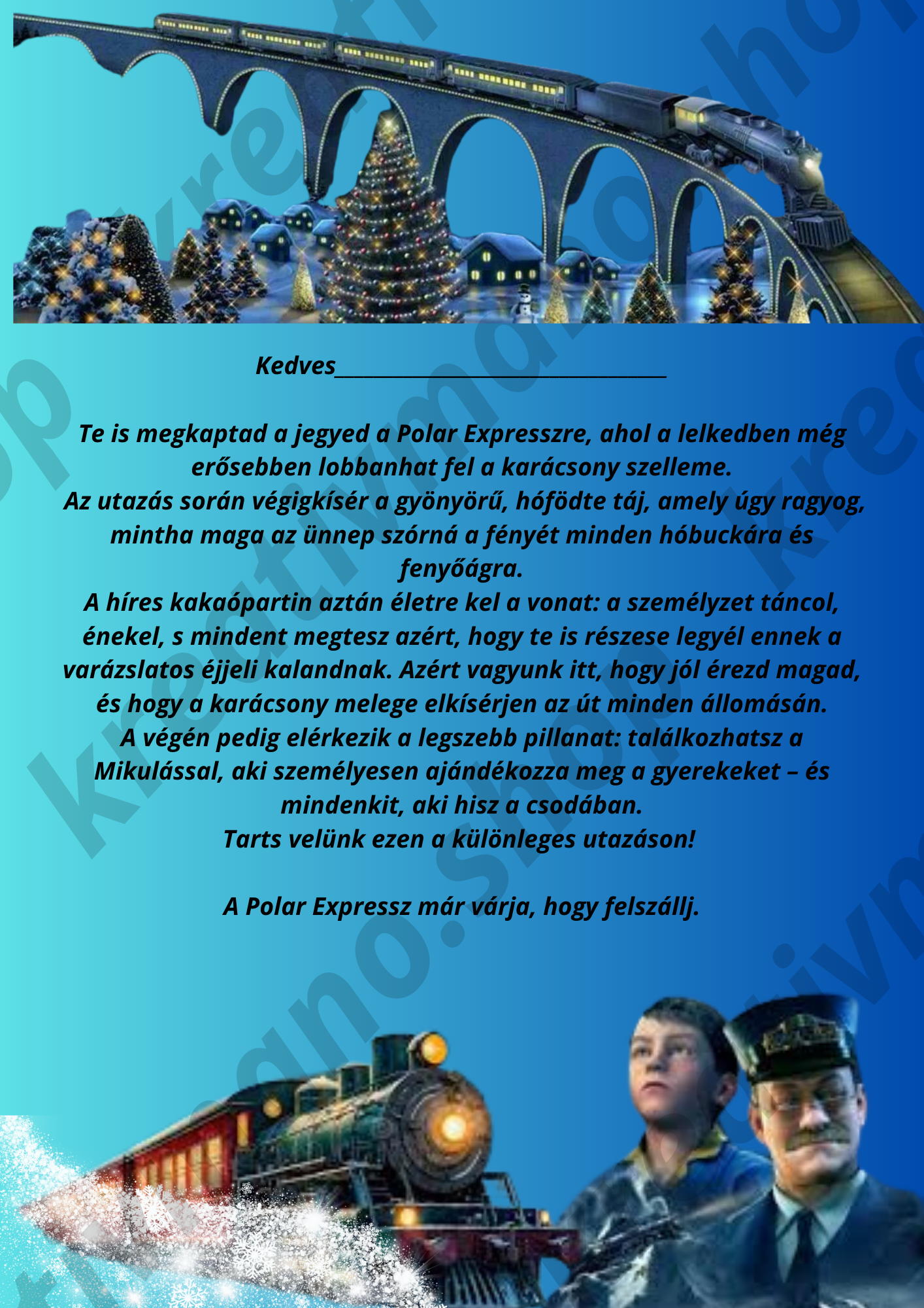 Polar Express Karácsonyi Üdvözlőlap