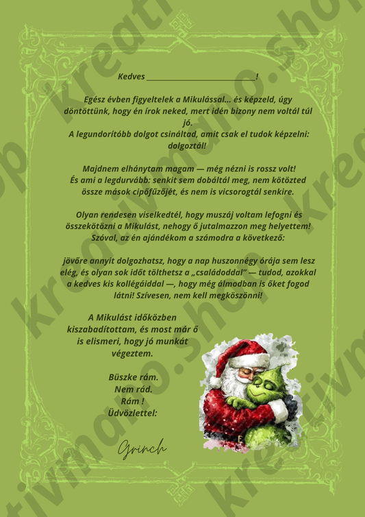 Grincses Karácsonyi Üdvözlőlap