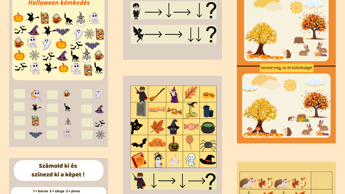 60 oldalas foglalkoztató csomag gyerekeknek